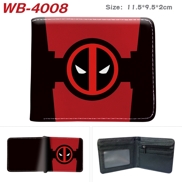 Super hero Anime color book two-fold leather wallet 11.5X9.5X2CM  WB-4008A