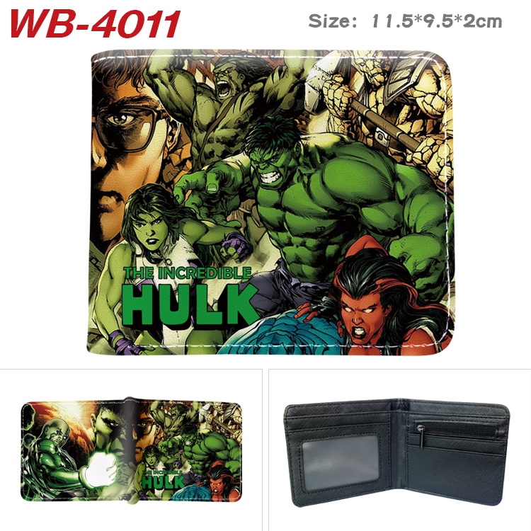 Super hero Anime color book two-fold leather wallet 11.5X9.5X2CM WB-4011A