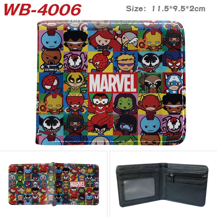 Super hero Anime color book two-fold leather wallet 11.5X9.5X2CM WB-4006A