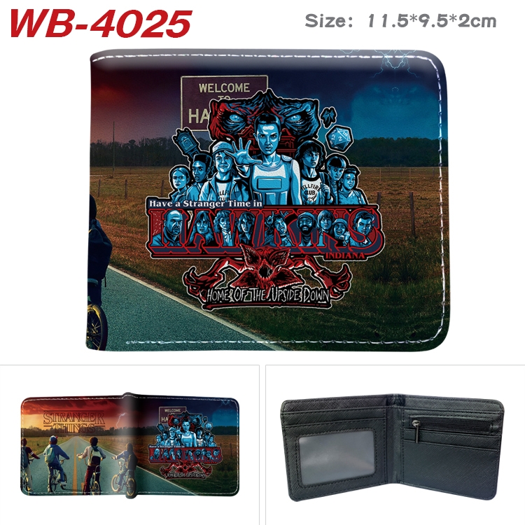 Stranger Things Anime color book two-fold leather wallet 11.5X9.5X2CM WB-4025A