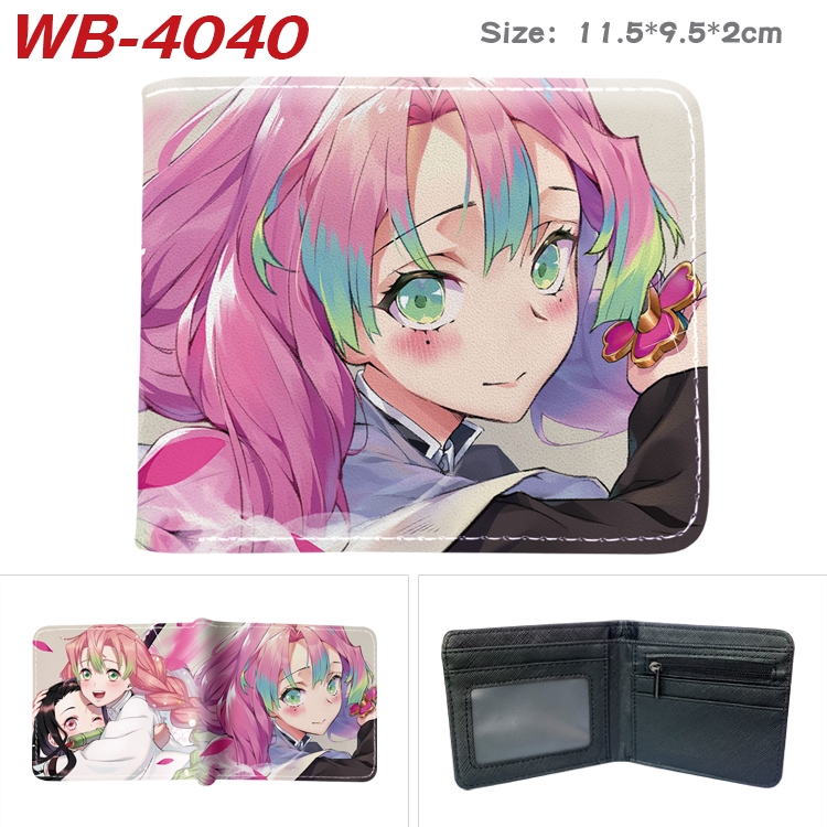 Demon Slayer Kimets Anime color book two-fold leather wallet 11.5X9.5X2CM  WB-4040A