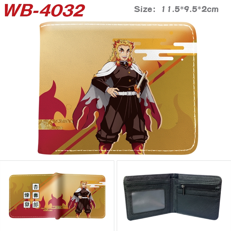 Demon Slayer Kimets Anime color book two-fold leather wallet 11.5X9.5X2CM  WB-4032A