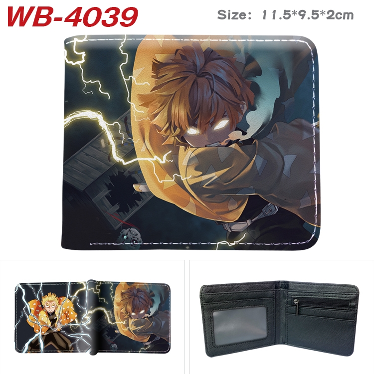 Demon Slayer Kimets Anime color book two-fold leather wallet 11.5X9.5X2CM WB-4039A