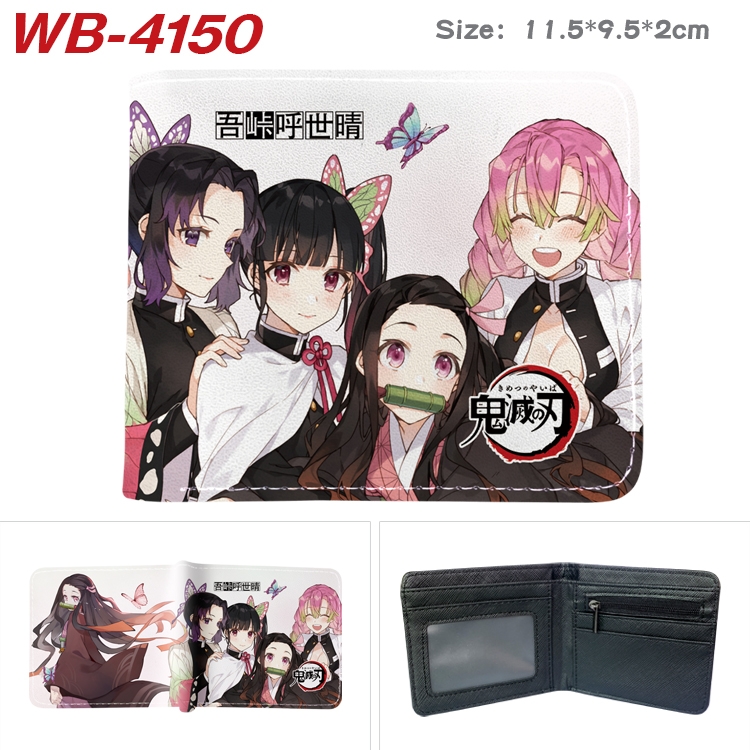 Demon Slayer Kimets Anime color book two-fold leather wallet 11.5X9.5X2CM  WB-4150A