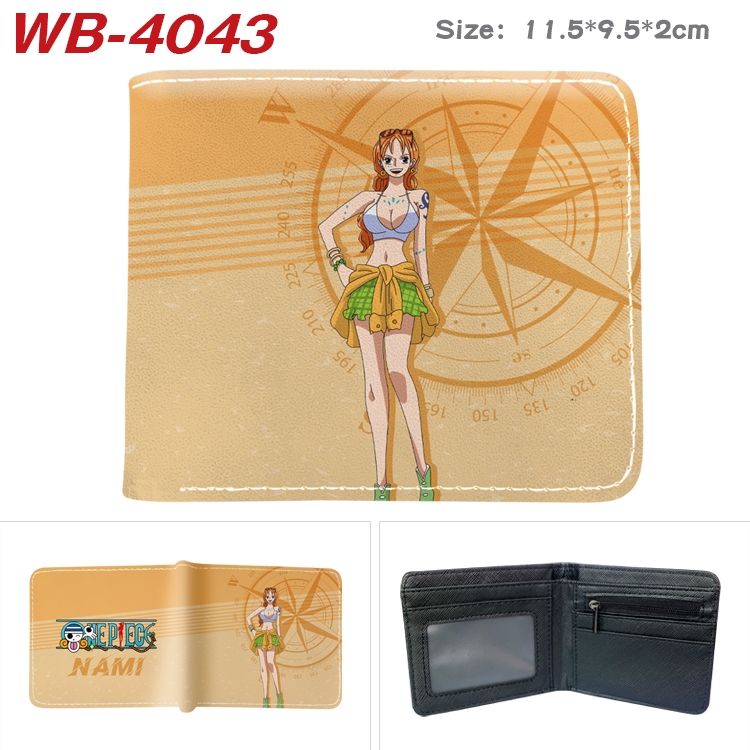 One Piece Anime color book two-fold leather wallet 11.5X9.5X2CM WB-4043A