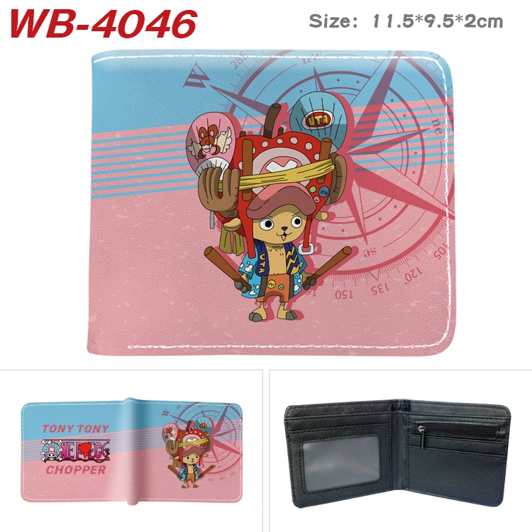 One Piece Anime color book two-fold leather wallet 11.5X9.5X2CM WB-4046A