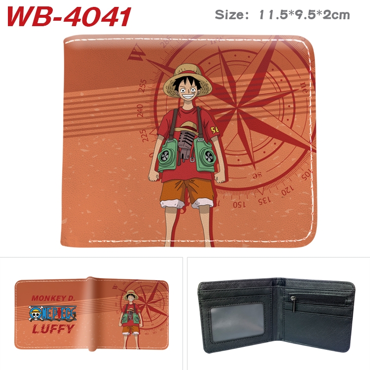 One Piece Anime color book two-fold leather wallet 11.5X9.5X2CM WB-4041A