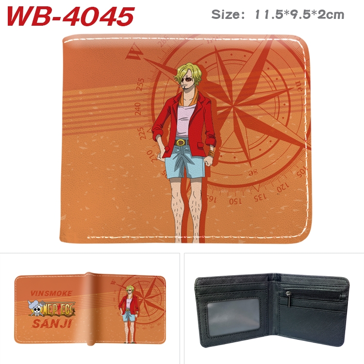 One Piece Anime color book two-fold leather wallet 11.5X9.5X2CM WB-4045A