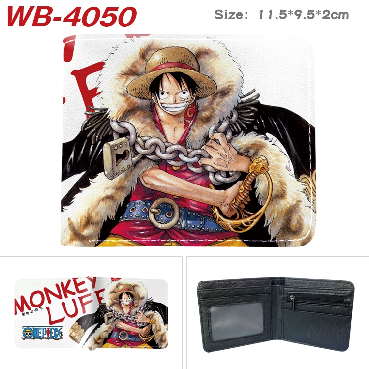 One Piece Anime color book two-fold leather wallet 11.5X9.5X2CM WB-4050A