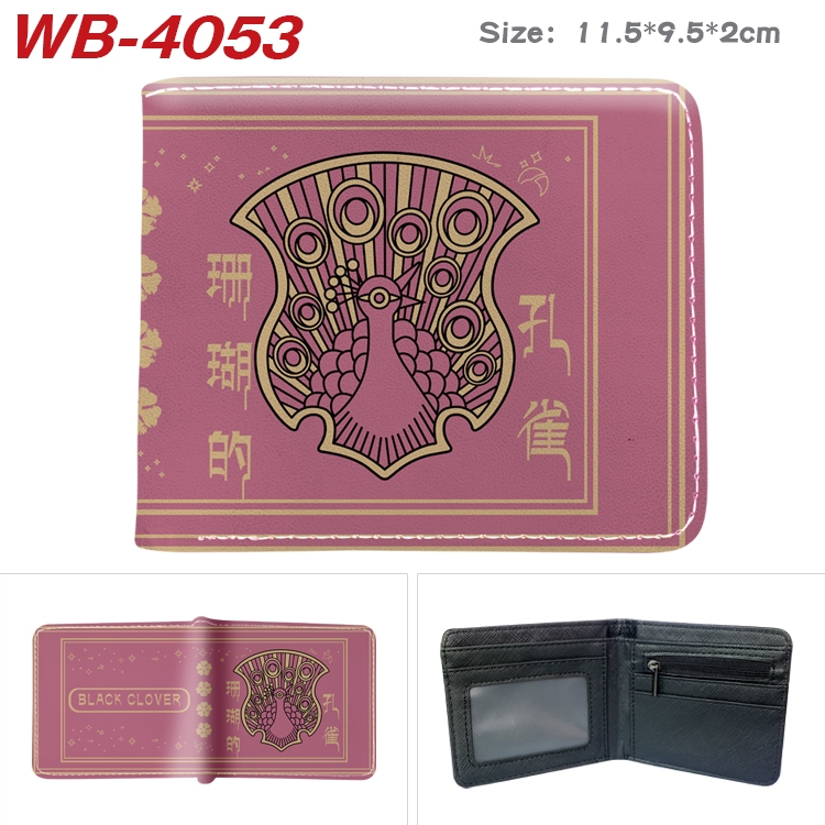 black clover Anime color book two-fold leather wallet 11.5X9.5X2CM WB-4053A