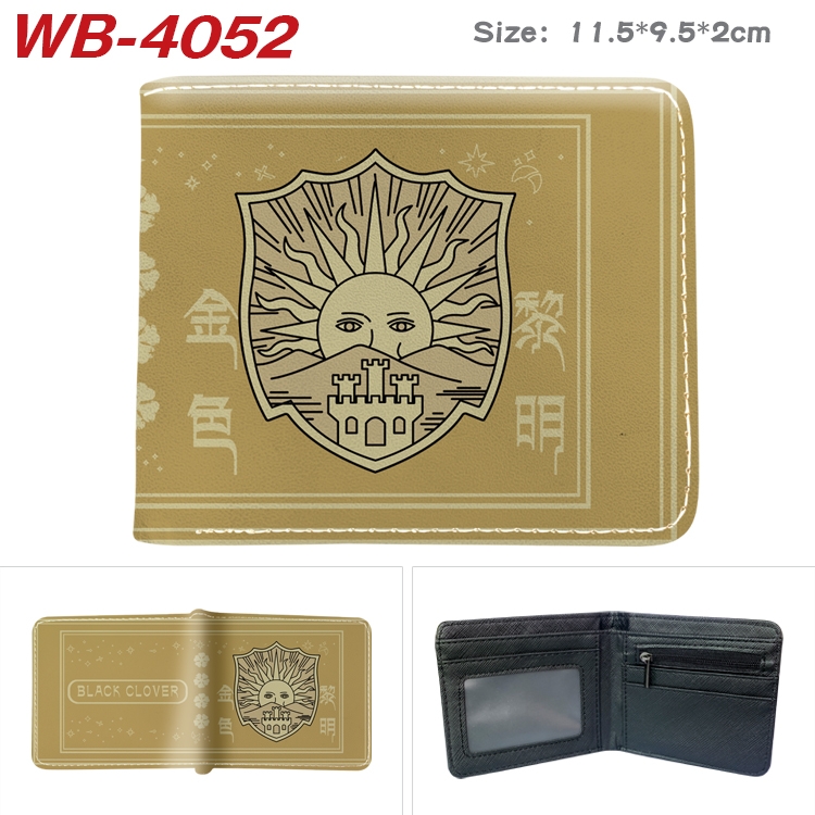 black clover Anime color book two-fold leather wallet 11.5X9.5X2CM WB-4052A