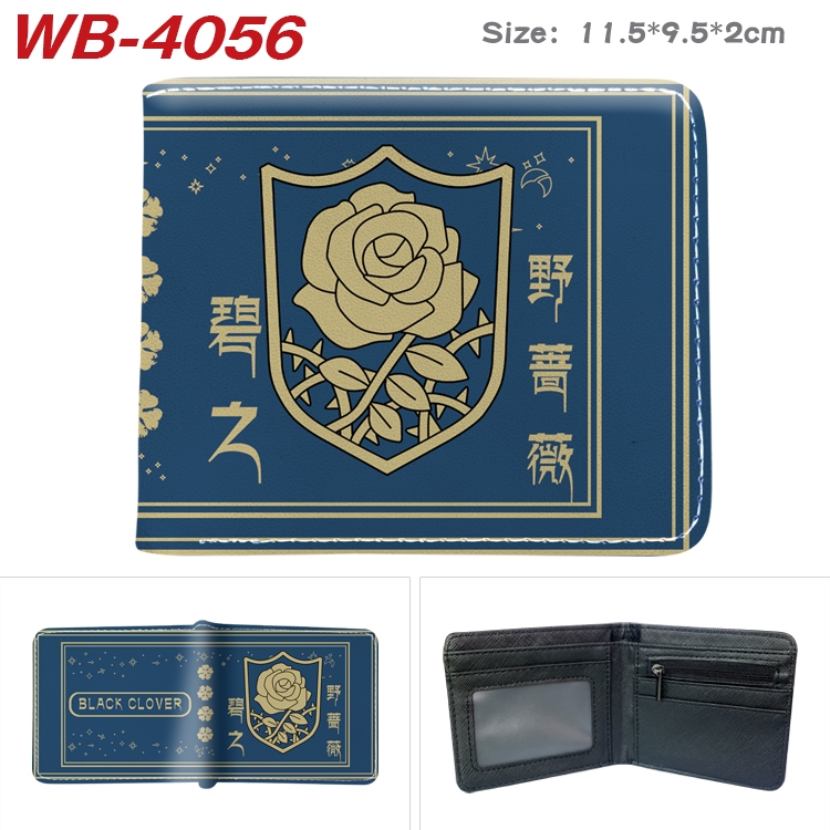 black clover Anime color book two-fold leather wallet 11.5X9.5X2CM WB-4056A