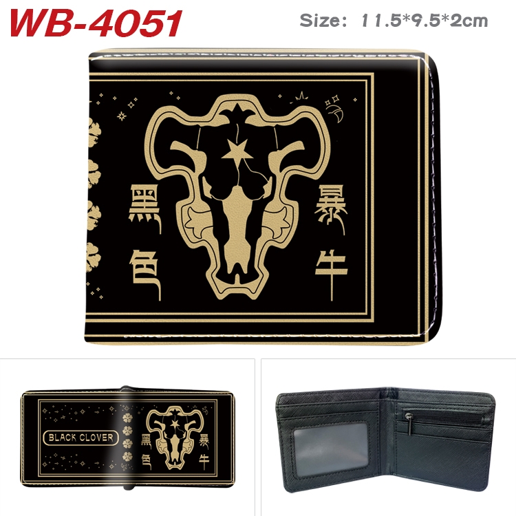 black clover Anime color book two-fold leather wallet 11.5X9.5X2CM WB-4051A