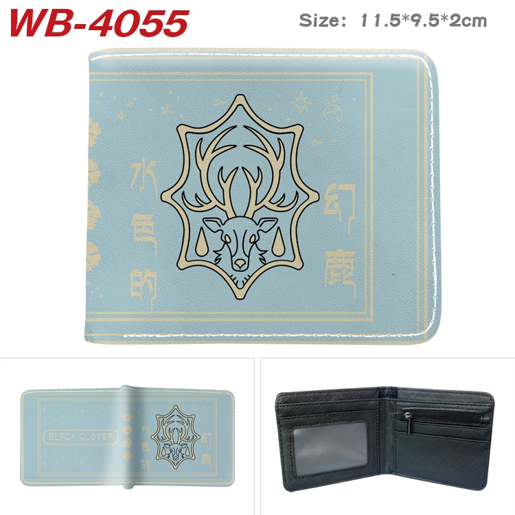 black clover Anime color book two-fold leather wallet 11.5X9.5X2CM WB-4055A