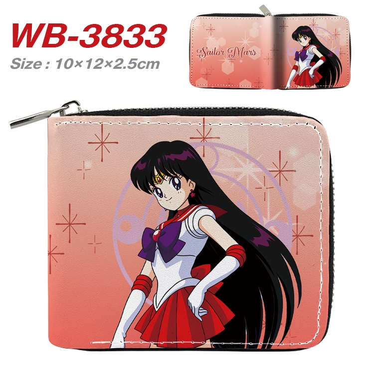sailormoon Anime Full Color Short All Inclusive Zipper Wallet 10x12x2.5cm WB-3833A