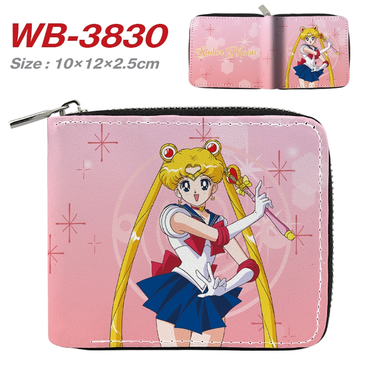 sailormoon Anime Full Color Short All Inclusive Zipper Wallet 10x12x2.5cm WB-3830A