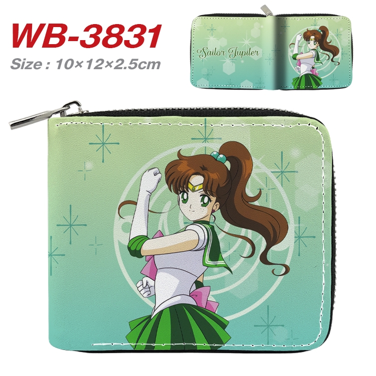 sailormoon Anime Full Color Short All Inclusive Zipper Wallet 10x12x2.5cm WB-3831A