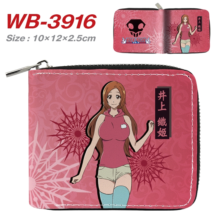 Bleach Anime Full Color Short All Inclusive Zipper Wallet 10x12x2.5cm WB-3916A