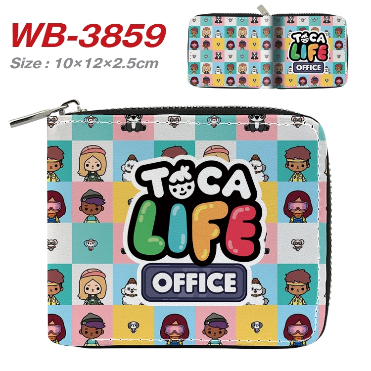 toca life world Anime Full Color Short All Inclusive Zipper Wallet 10x12x2.5cm  WB-3859A