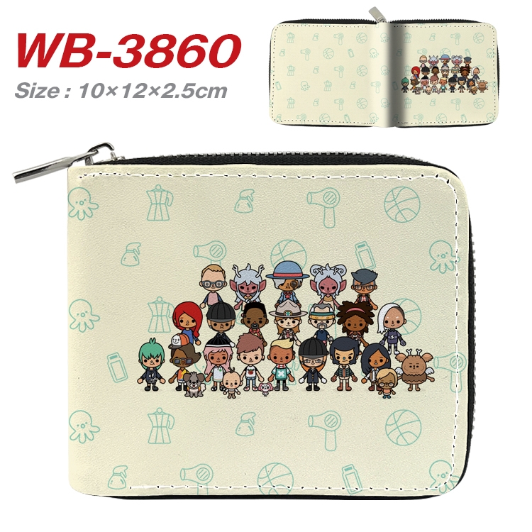 toca life world Anime Full Color Short All Inclusive Zipper Wallet 10x12x2.5cm  WB-3860A