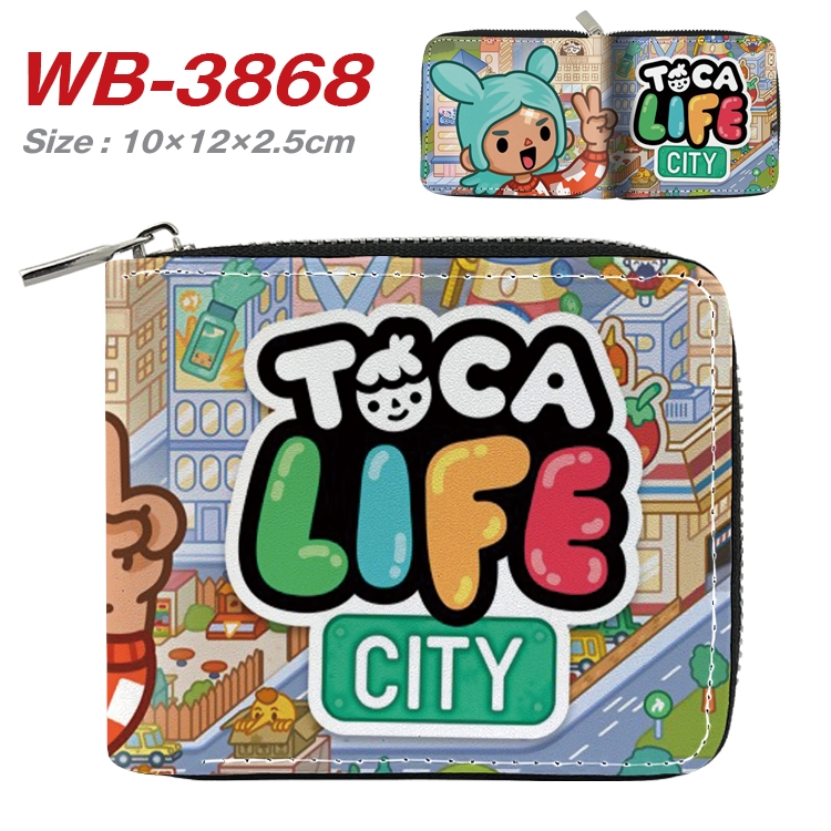 toca life world Anime Full Color Short All Inclusive Zipper Wallet 10x12x2.5cm WB-3868A