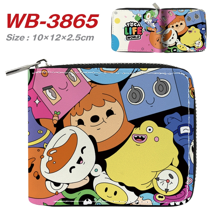 toca life world Anime Full Color Short All Inclusive Zipper Wallet 10x12x2.5cm WB-3865A