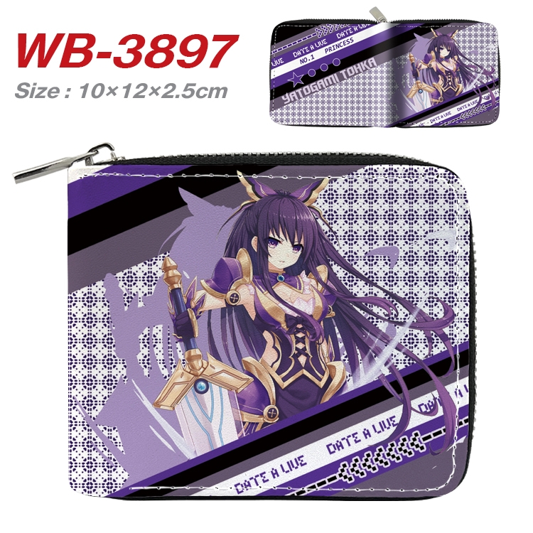 Date-A-Live Anime Full Color Short All Inclusive Zipper Wallet 10x12x2.5cm WB-3897A