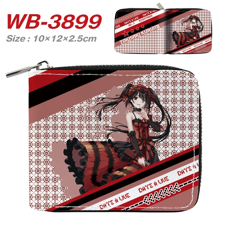 Date-A-Live Anime Full Color Short All Inclusive Zipper Wallet 10x12x2.5cm  WB-3899A