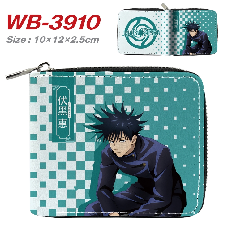 Jujutsu Kaisen Anime Full Color Short All Inclusive Zipper Wallet 10x12x2.5cm  WB-3910A