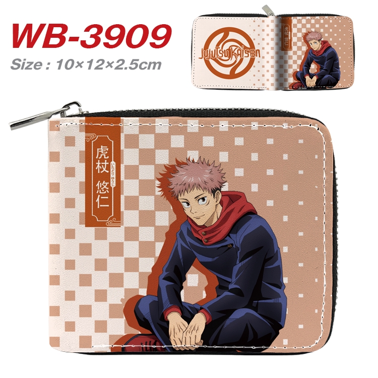 Jujutsu Kaisen Anime Full Color Short All Inclusive Zipper Wallet 10x12x2.5cm  WB-3909A