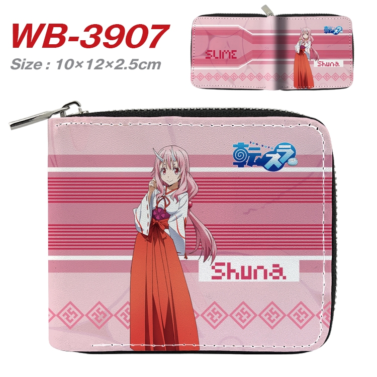 That Time I Got Slim Anime Full Color Short All Inclusive Zipper Wallet 10x12x2.5cm WB-3907A