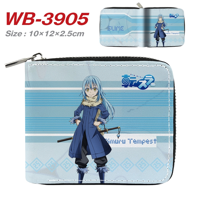 That Time I Got Slim Anime Full Color Short All Inclusive Zipper Wallet 10x12x2.5cm WB-3905A