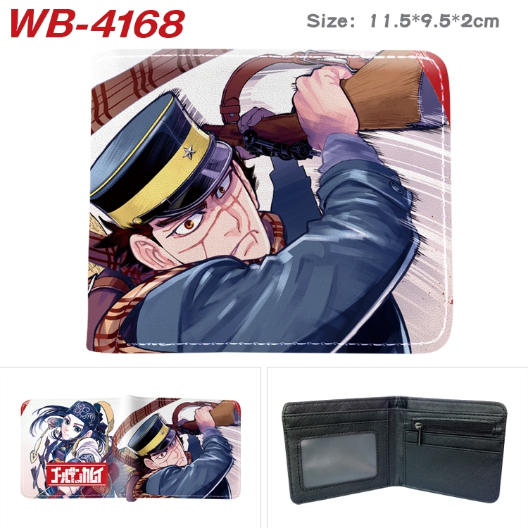 Golden Kamui Full color pu leather half fold short wallet wallet 11.5X9.5X2CM  WB-4168A