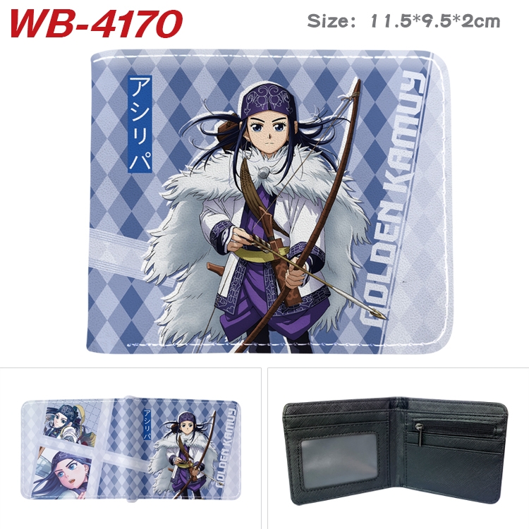 Golden Kamui Full color pu leather half fold short wallet wallet 11.5X9.5X2CM WB-4170A