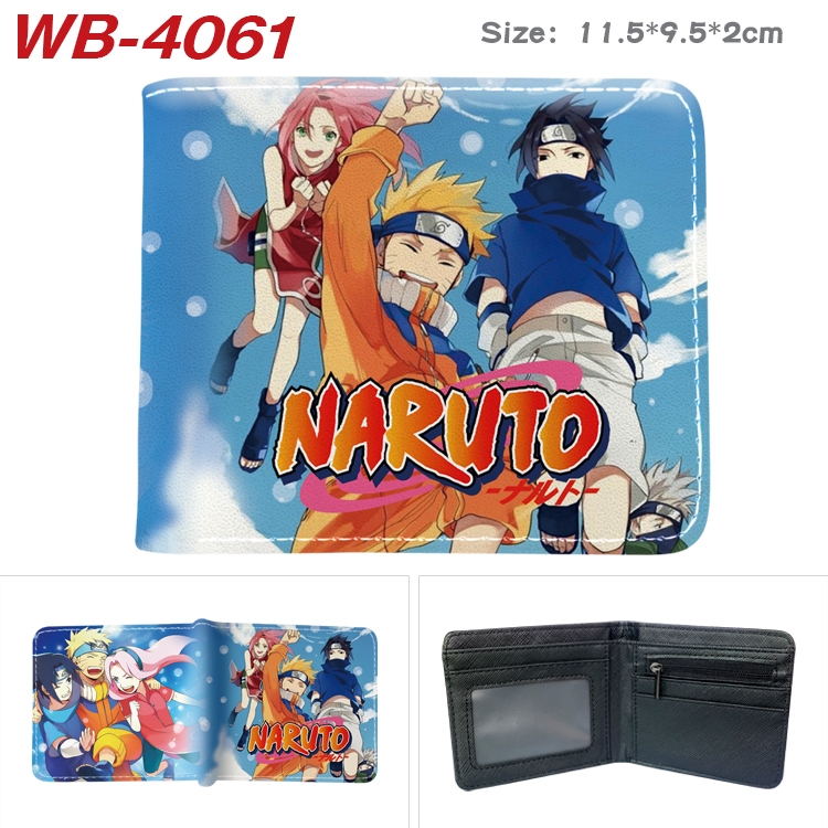 Naruto Full color pu leather half fold short wallet wallet 11.5X9.5X2CM  WB-4061A