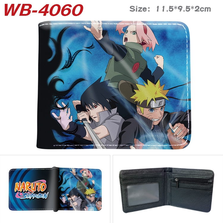 Naruto Full color pu leather half fold short wallet wallet 11.5X9.5X2CM WB-4060A