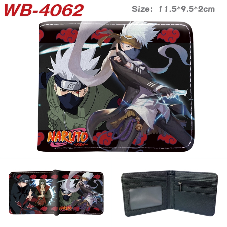 Naruto Full color pu leather half fold short wallet wallet 11.5X9.5X2CM WB-4062A