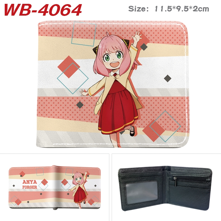 SPY×FAMILY Full color pu leather half fold short wallet wallet 11.5X9.5X2CM WB-4064A