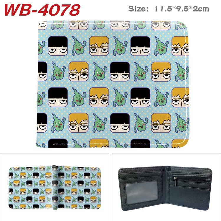 Mob Psycho 100 Full color pu leather half fold short wallet wallet 11.5X9.5X2CM WB-4078A