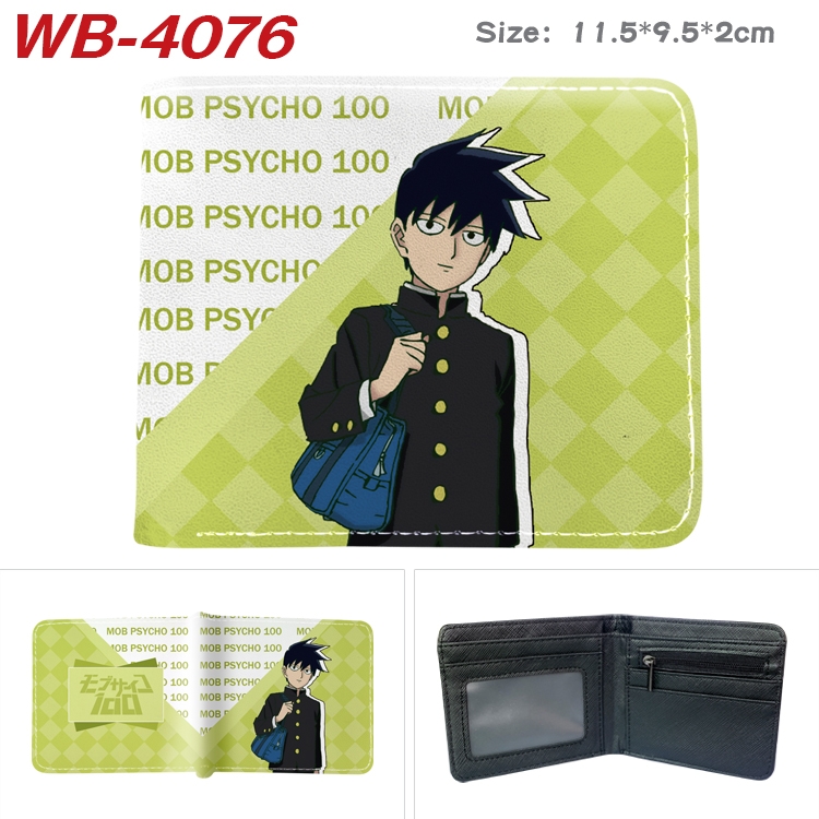 Mob Psycho 100 Full color pu leather half fold short wallet wallet 11.5X9.5X2CM WB-4076A