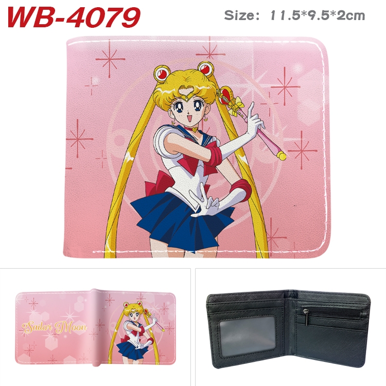sailormoon Full color pu leather half fold short wallet wallet 11.5X9.5X2CM WB-4079A