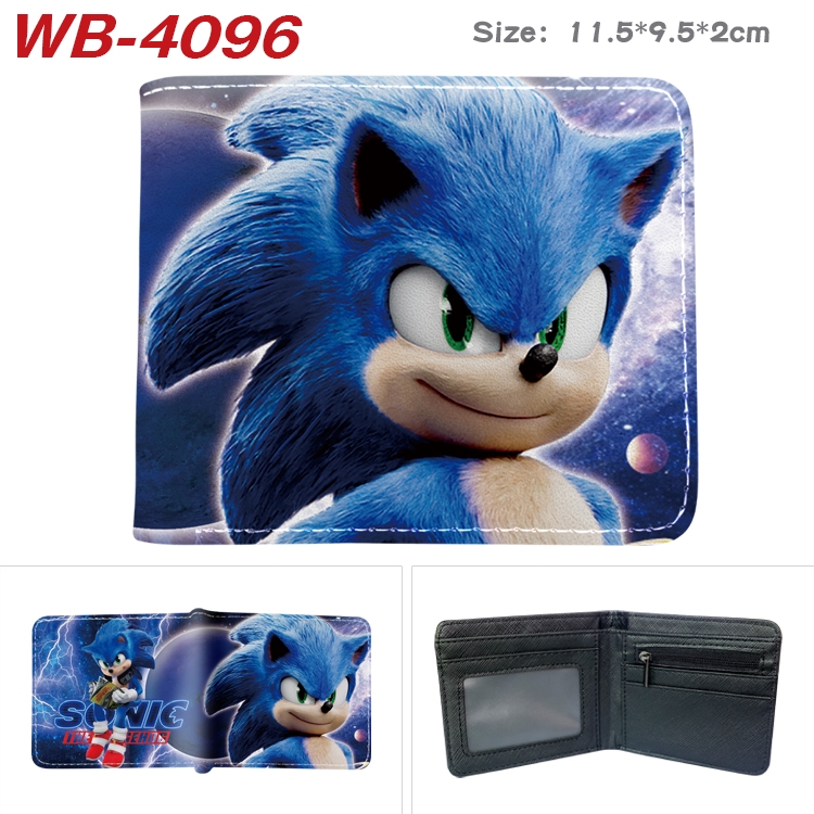 Sonic The Hedgehog Full color pu leather half fold short wallet wallet 11.5X9.5X2CM WB-4096A