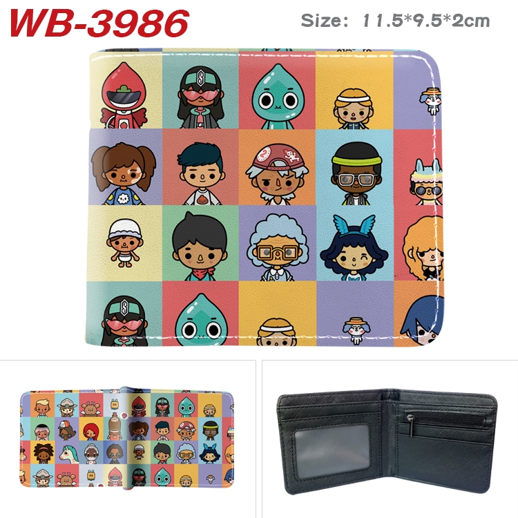 toca life world Full color pu leather half fold short wallet wallet 11.5X9.5X2CM  WB-3986A