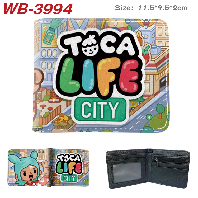 toca life world Full color pu leather half fold short wallet wallet 11.5X9.5X2CM WB-3994A