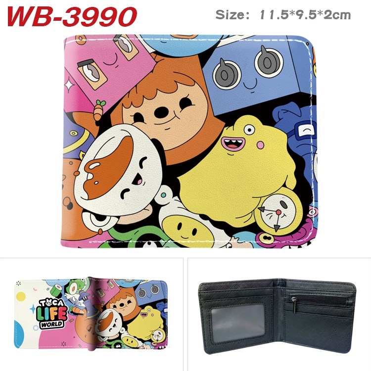 toca life world Full color pu leather half fold short wallet wallet 11.5X9.5X2CM WB-3990A