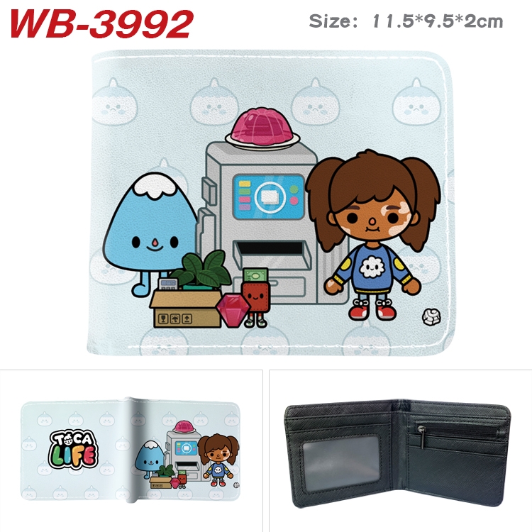 toca life world Full color pu leather half fold short wallet wallet 11.5X9.5X2CM WB-3992A