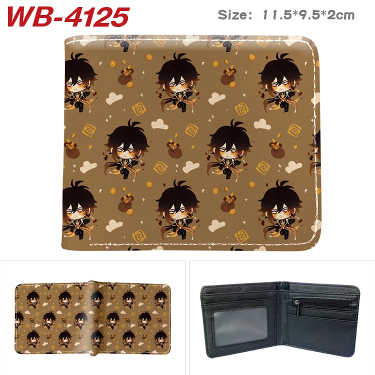 Genshin Impact Full color pu leather half fold short wallet wallet 11.5X9.5X2CM WB-4125A