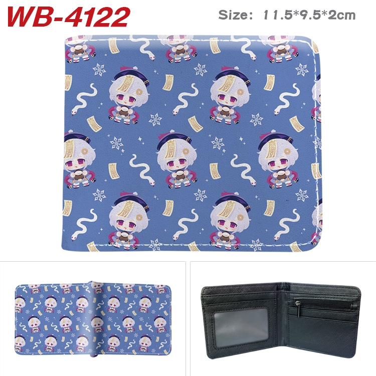 Genshin Impact Full color pu leather half fold short wallet wallet 11.5X9.5X2CM WB-4122A