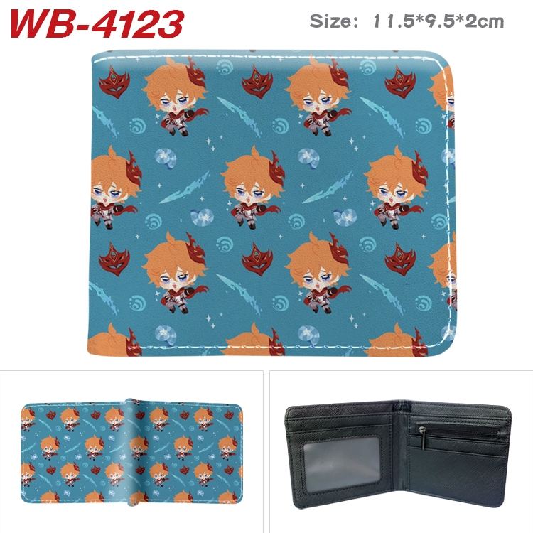 Genshin Impact Full color pu leather half fold short wallet wallet 11.5X9.5X2CM WB-4123A