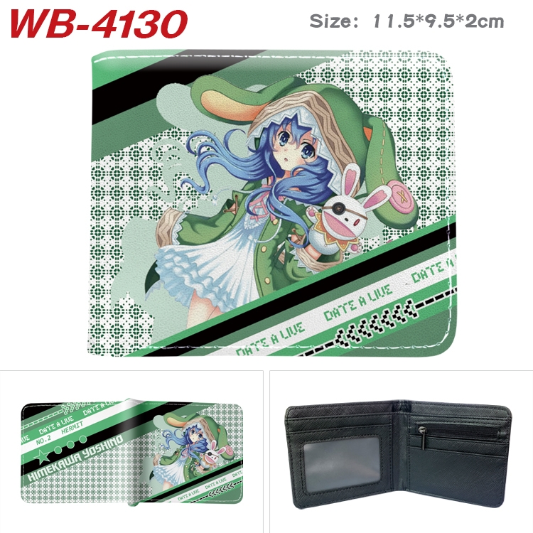 Date-A-Live Full color pu leather half fold short wallet wallet 11.5X9.5X2CM WB-4130A